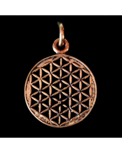 Blume des Lebens Anhänger klein Bronze Flower of Life - Blume des Lebens - 24x16mm