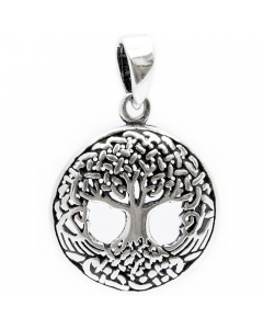 Weltenesche Yggdrasil klein Schmuck Anhänger 925er Silber - Lebensbaum - 26x18mm