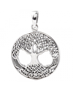 Weltenesche Yggdrasil Schmuck Anhänger 925er Silber - Lebensbaum - Durchmesser 27mm