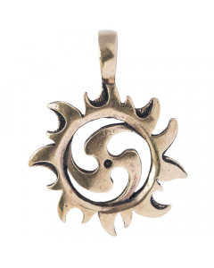 Sonnentriskel Bronze Schmuck Anhänger - Sonne , Triskel - 42x32mm