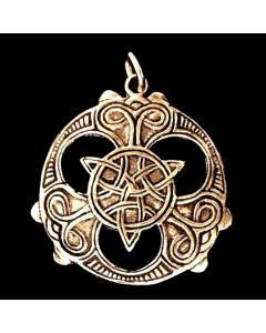 Anhänger Triade mit keltischen Mustern Bronze Schmuck - Keltische Knoten - 46x35mm