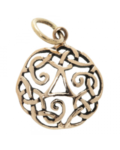 Bronzeanhänger Keltische Magische Drei klein Schmuck - Keltische Knoten - Durchmesser 15mm