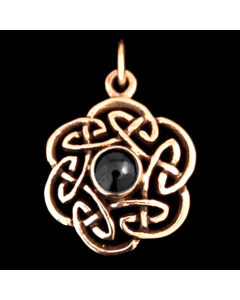 Keltischer Knoten mit Onyx Bronze Anhänger Schmuck - Keltische Knoten - 23x17mm
