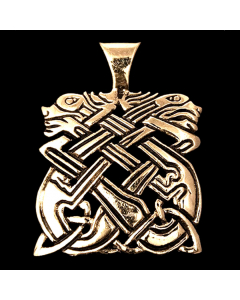 Bronzeanhänger Anderswelthunde Schmuck - Keltische Knoten , Pferd - 29x22mm