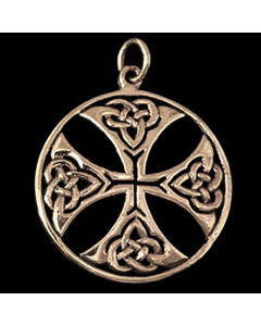 Celtic Cross Bronze Anhänger Schmuck - Keltische Knoten , Kreuze - 39x30mm