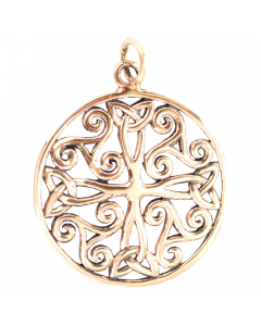Keltisches Kreuz mit Triskelen Bronze Anhänger Schmuck - Kreuze - 40x31mm