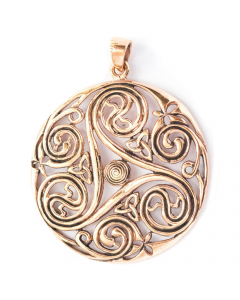 Triskelanhänger Danu Bronze Schmuck - Keltische Knoten , Pferd - 60x49mm