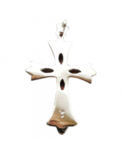 Kreuzanhänger Mittelalter IARA  Roter Kristall und Markasitsteinen Silber - Kreuze - 44x25mm