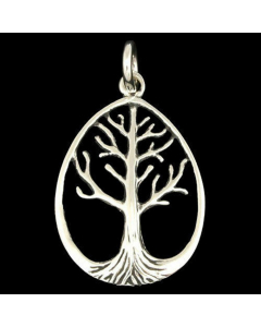 Weltenbaum groß Schmuck Anhänger 925er Silber - Lebensbaum - 40x23mm