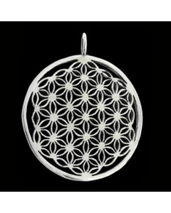 Blume des Lebens Anhänger 925 Silber Flower of Life groß - Blume des Lebens - 46x38mm