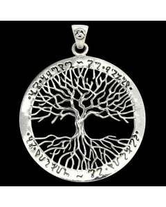 Anhänger Fiona Elbenzauber Lebensbaum 925er Silber gross - Lebensbaum - Durchmesser 37mm