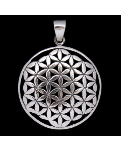 Blume des Lebens  Anhänger 925 Silber Flower of Life mittel 27mm