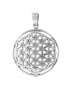 Blume des Lebens  Anhänger 925 Silber Flower of Life mittel 27mm