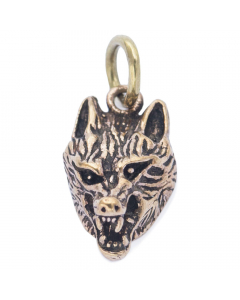 Wolfskopf Hund Bronze Anhänger Schmuck - Sonstige Tiere - 27x12mm