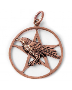 Bronzeanhänger Odins Rabe im Pentagramm - Pentagramm - Größe: 46x34mm