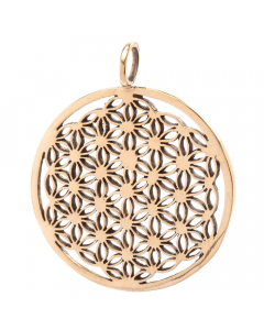 Die Blume des Lebens groß Bronze Flower of Life - 46x38mm