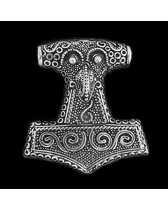 Thors Hammer beidseitig Schmuck Anhänger 925er Silber - Thorhammer - 41x38mm