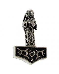 Thors Hammer - Wolfshammer Anhänger 925er Silber - Thorhammer - 37x23mm