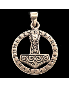 Thorshammer Runenhammer Bronze Anhänger Schmuck MJÖLNAR Wikinger Viking