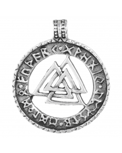 Silberanhänger Valknut Futhark 925er Silber Wikinger  Viking Schmuck - Runen , Wikinger - 26x22mm