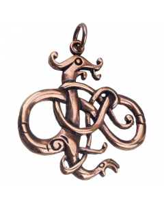 Wikinger Drache Bronze Anhänger Schmuck - Keltische Knoten - 45x45mm