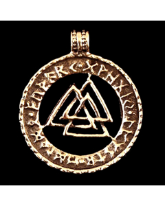 12.95 Valknut Futhark Bronze Anhänger Schmuck - Wikinger - 26x22mm 900-AVB52 Wikinger Anhänger aus Silber