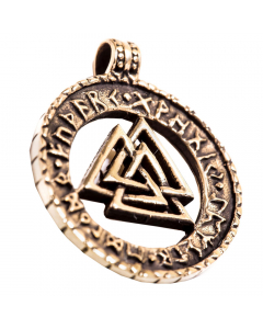 Valknut Futhark Bronze Anhänger Schmuck - Keltische Knoten , Wikinger - 26x22mm