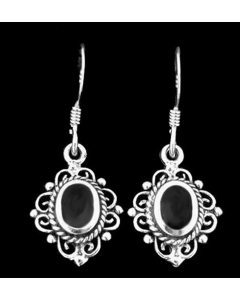 Ohrhänger, Ohrringe mit Onyxstein Schmuck 925er Silber