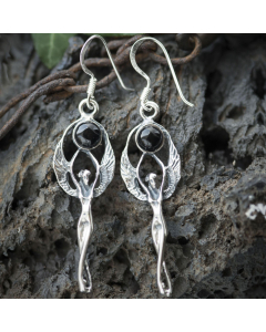 Ohrhänger, Ohrringe Elfen mit Onyxstein Schmuck 925er Silber