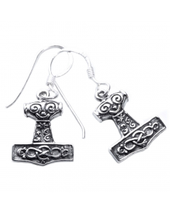 Ohrhänger Ohrringe Ohrschmuck Thors Hammer MJÖLNIR Viking Schmuck 925er Silber