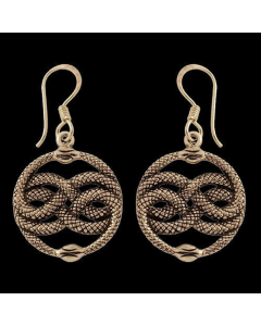 Bronze Ohrhänger, Ohrringe Zwei Schlangen Knoten Aurin Auryn