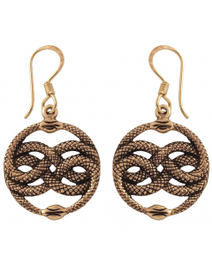 Bronze Ohrhänger, Ohrringe Zwei Schlangen Knoten Aurin Auryn