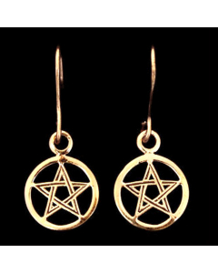 Ohrhänger, Ohrringe Pentagramm Bronze Ohrschmuck