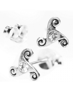 Ohrstecker Triskel  Kristall 925er Silber Schmuck