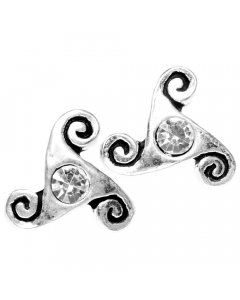 Ohrstecker Triskel  Kristall 925er Silber Schmuck