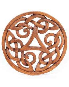 Wandschmuck keltische Triskele 22cm aus Soar Holz geschnitztes Ornament Holzbild