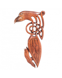Wandschmuck Wandbild Keltischer Rabe Holz Vogel geschnitztes Ornament Holzbild