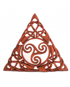 Wandbild Keltische Triskele geschnitztes Ornament Holzbild Wanddeko Holz
