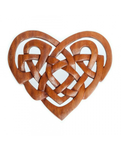 Wandschmuck Wandbild Holzbild Keltisches Herz geschnitztes Ornament Holzbild