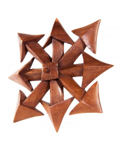 Wandschmuck Chaos Stern klein geschnitztes Ornament Holzbild Wanddeko Holz