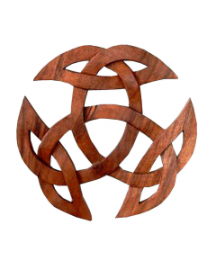 Wandschmuck Offene Dreifalt geschnitztes Ornament Holzbild keltischer Knoten