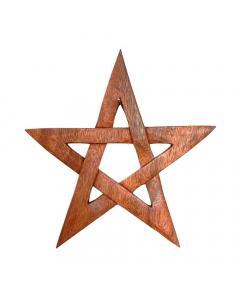 Wandschmuck Pentagramm Holz handgeschnitztes Ornament Holzbild 28 cm Deko
