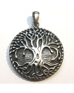 Lebensbaum Anhänger Schmuck - Baum Eiche 925er Silber 26 mm