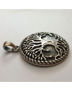Lebensbaum Anhänger Schmuck - Baum Eiche 925er Silber 26 mm