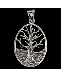 Silberanhänger Lebensbaum  gross Weltenesche Kelten Amulett Sterlingsilber - Lebensbaum - 42x24mm