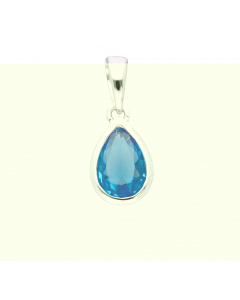 Anhänger aus Silber mit blauem Zirkonia aus massiv 925 Sterlingsilber