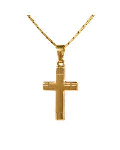 Anhänger Kreuz aus massiv 333 - 8 kt Gelbgold wahlweise mit massiver Goldkette 2,6 mm 333 - 8 Karat Gelbgold - Länge nach Wahl