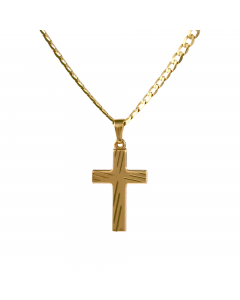 Anhänger Kreuz aus massiv 333 - 8 kt Gelbgold  wahlweise mit massiver Goldkette 2,6 mm 333 - 8 Karat Gelbgold - Länge nach Wahl