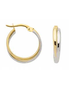 Creolen Gold mit Weißgold aus 333 8 kt Gold