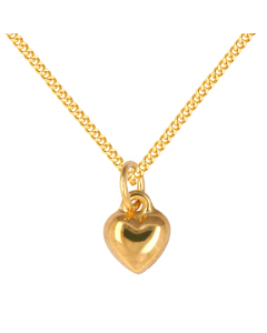 Anhänger Herz aus massiv 333 - 8 kt Gelbgold wahlweise mit massiver Goldkette 1,1 mm 333 - 8 Karat Gelbgold - Länge nach Wahl